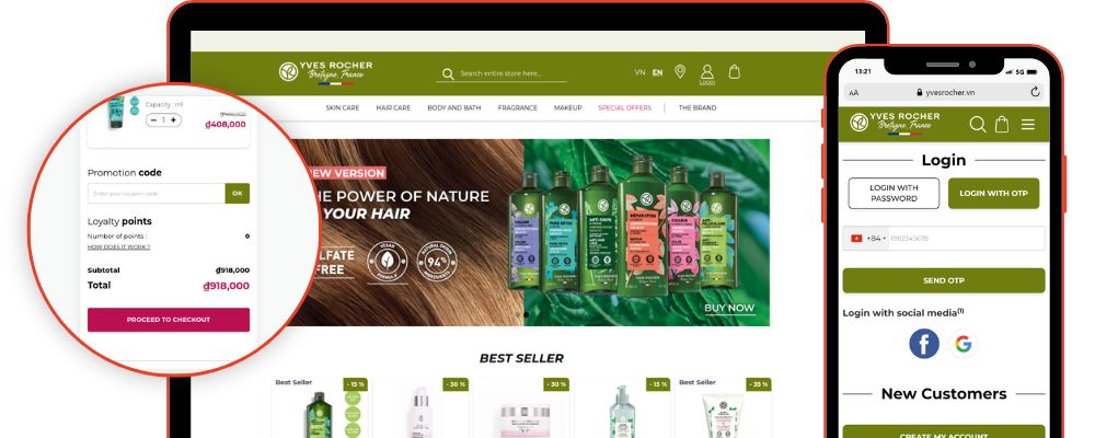 MockUp Yves Rocher Vietnam Magento2